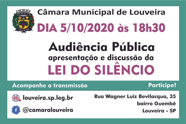 Câmara de Louveira discute Lei do Silêncio em audiência