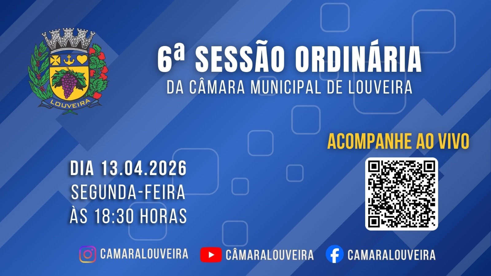 6ª Sessão Ordinária terá votação de veto e um projeto