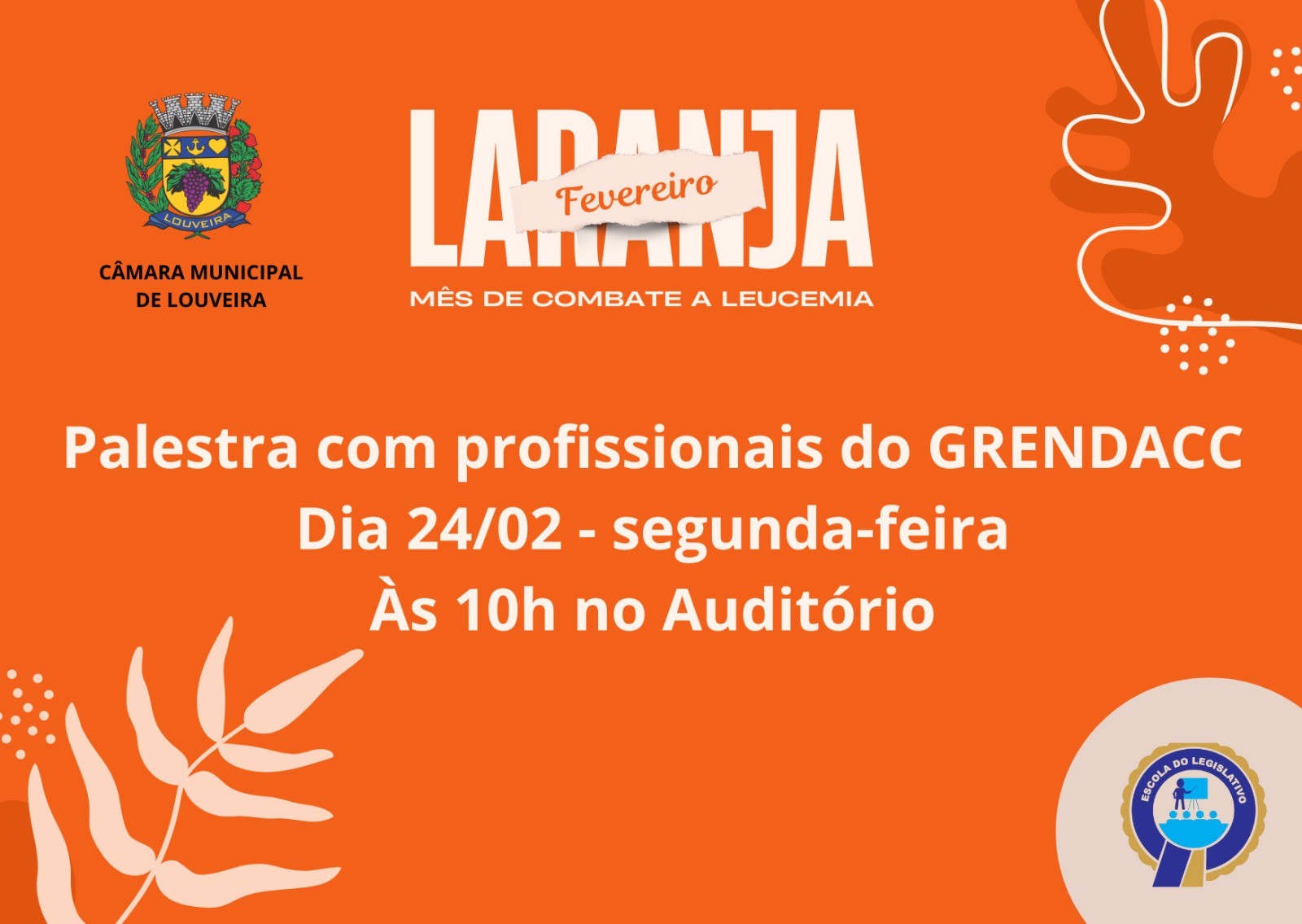 Palestra dia 24 aborda leucemia no Fevereiro Laranja